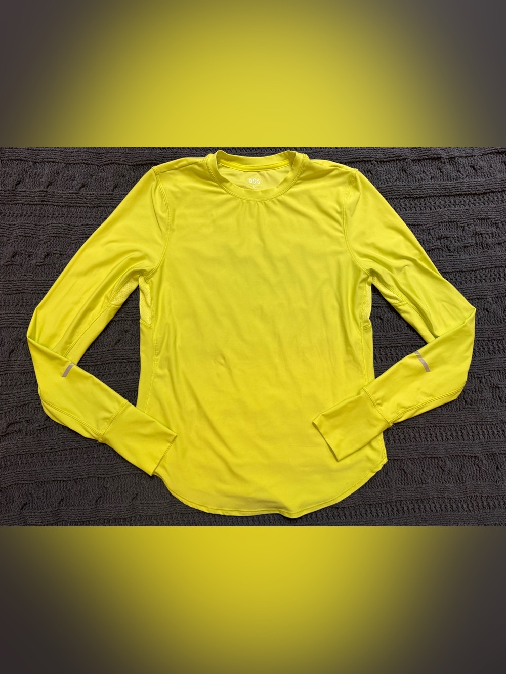 DSG Women's Neon Yellow Long Sleeve Athletic Tee (Women's, Medium)
